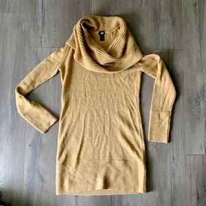 Cowl neck sweater dress